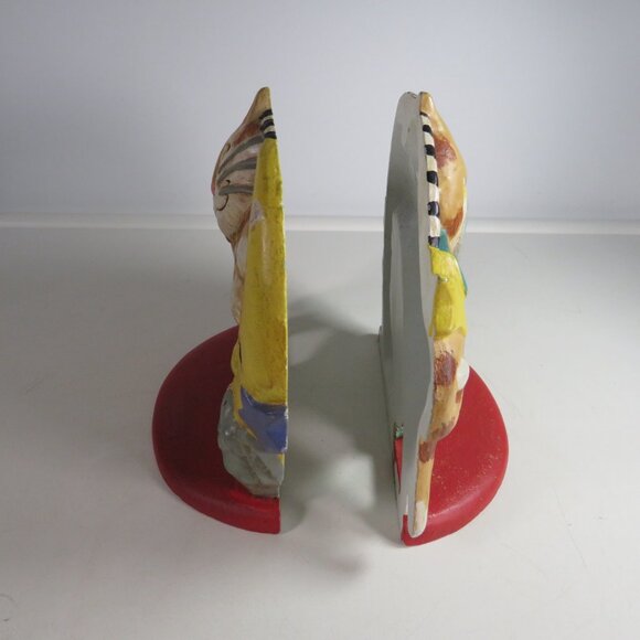 Cat over the Moon CAST IRON Bookends or Doorstop 2pc total 6" tall Primary Color - Picture 3 of 16